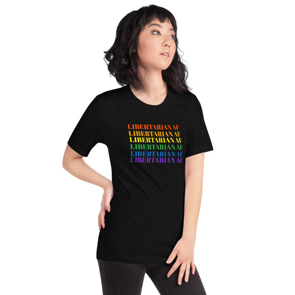 Libertarian AF (LGBTQ) Short-Sleeve Unisex T-Shirt - Proud Libertarian - Proud Libertarian