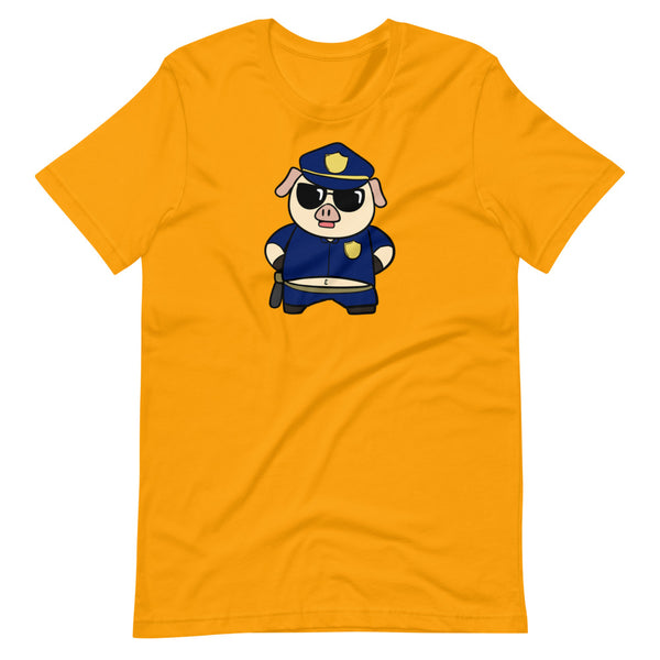 Police Pig Cartoon Short-Sleeve Unisex T-Shirt - Proud Libertarian - Cartoons of Liberty