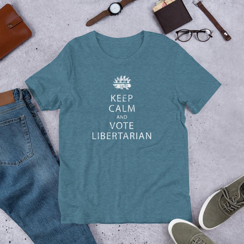 Keep Calm and Vote Libertarian Unisex T-Shirt - Proud Libertarian - Proud Libertarian
