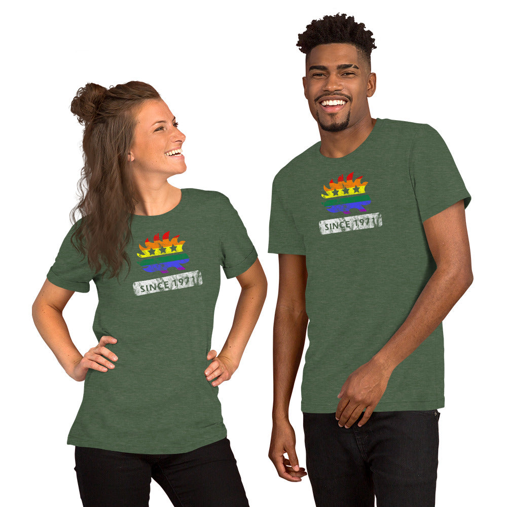 LGBTQ Pride Porcupine since 1971 Short-Sleeve Unisex T-Shirt - Proud Libertarian - Proud Libertarian