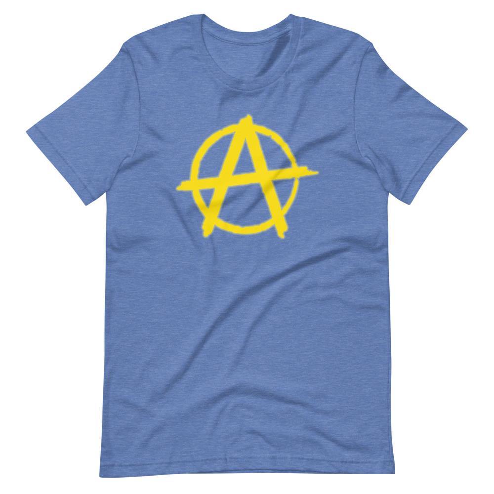 AnarchySignYellow Short-Sleeve Unisex T-Shirt - Proud Libertarian - Libertarian Frontier