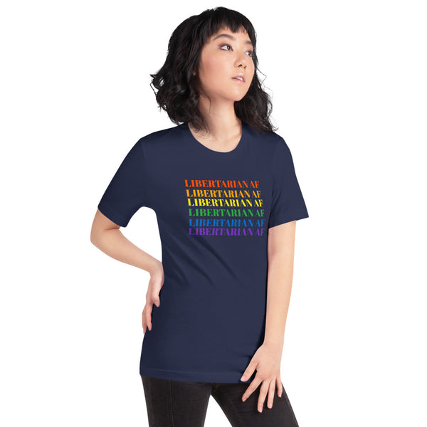 Libertarian AF (LGBTQ) Short-Sleeve Unisex T-Shirt - Proud Libertarian - Proud Libertarian