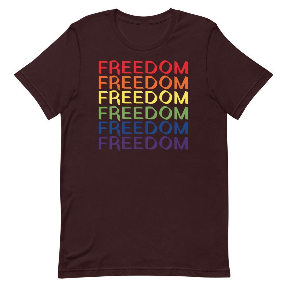 FREEDOM (LGBTQ PRIDE) Short-Sleeve Unisex T-Shirt - Proud Libertarian - Proud Libertarian