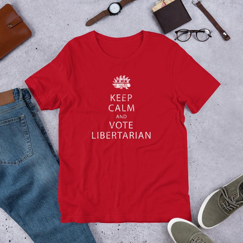 Keep Calm and Vote Libertarian Unisex T-Shirt - Proud Libertarian - Proud Libertarian