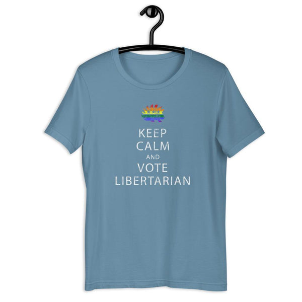 Keep Calm and Vote Libertarian LGBT Pride Unisex T-Shirt - Proud Libertarian - Proud Libertarian