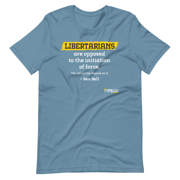 Libertarians are Opposed to the Initiation of Force LP IN Short-Sleeve Unisex T-Shirt - Proud Libertarian - Libertarian Party of Indiana