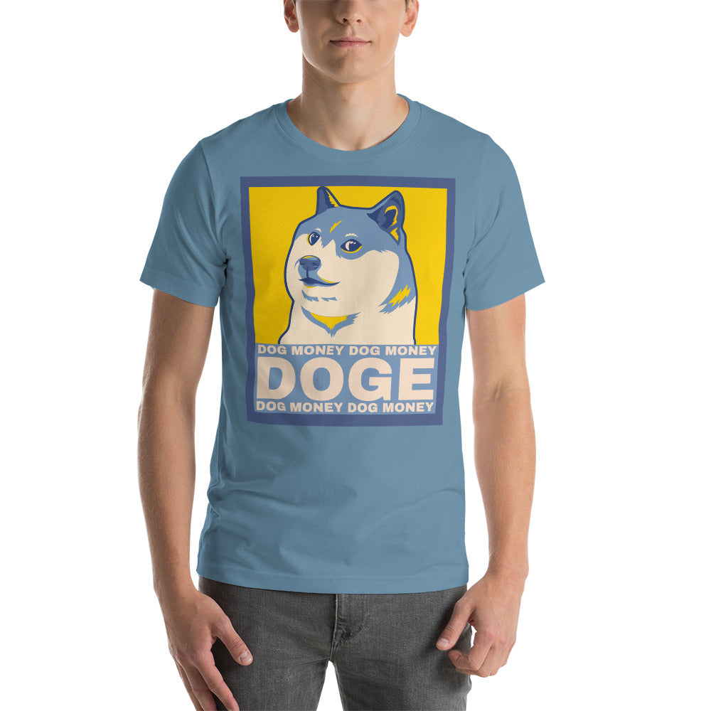 Dog Money Doge Cryptocurrency Short-Sleeve Unisex T-Shirt - Proud Libertarian - Proud Libertarian