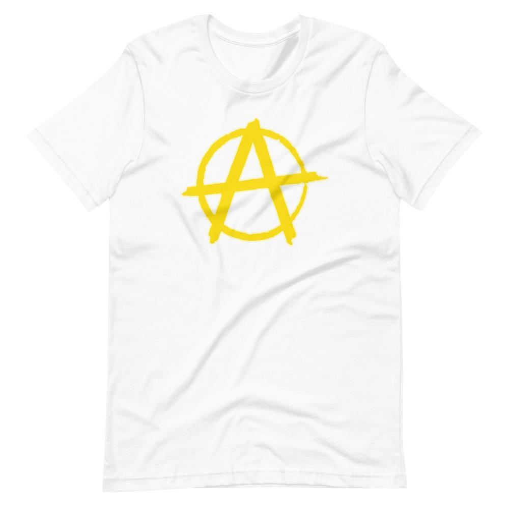AnarchySignYellow Short-Sleeve Unisex T-Shirt - Proud Libertarian - Libertarian Frontier