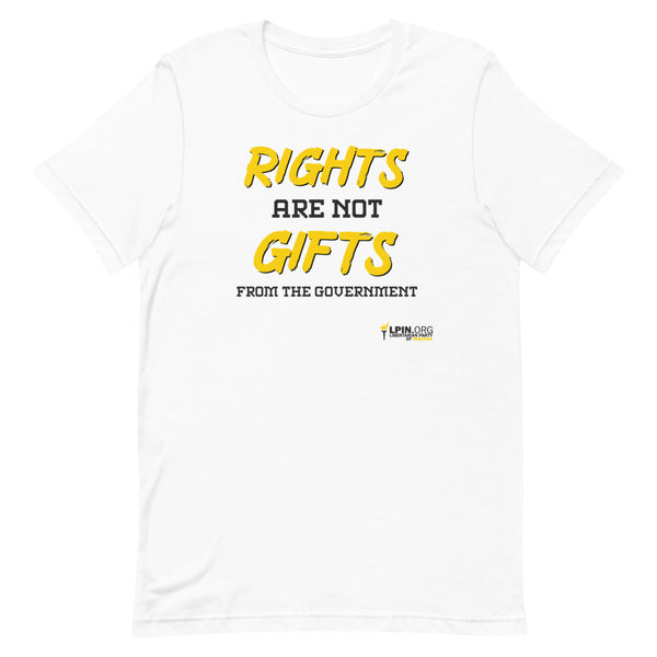 Rights are not Gifts from the Government LP-IN Short-Sleeve Unisex T-Shirt - Proud Libertarian - Libertarian Party of Indiana