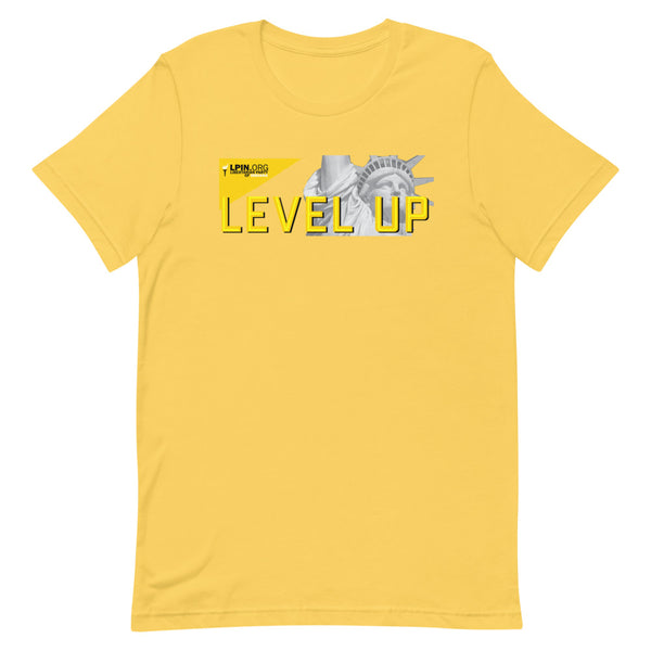 Level Up for Liberty LP Indiana Short-Sleeve Unisex T-Shirt - Proud Libertarian - Libertarian Party of Indiana