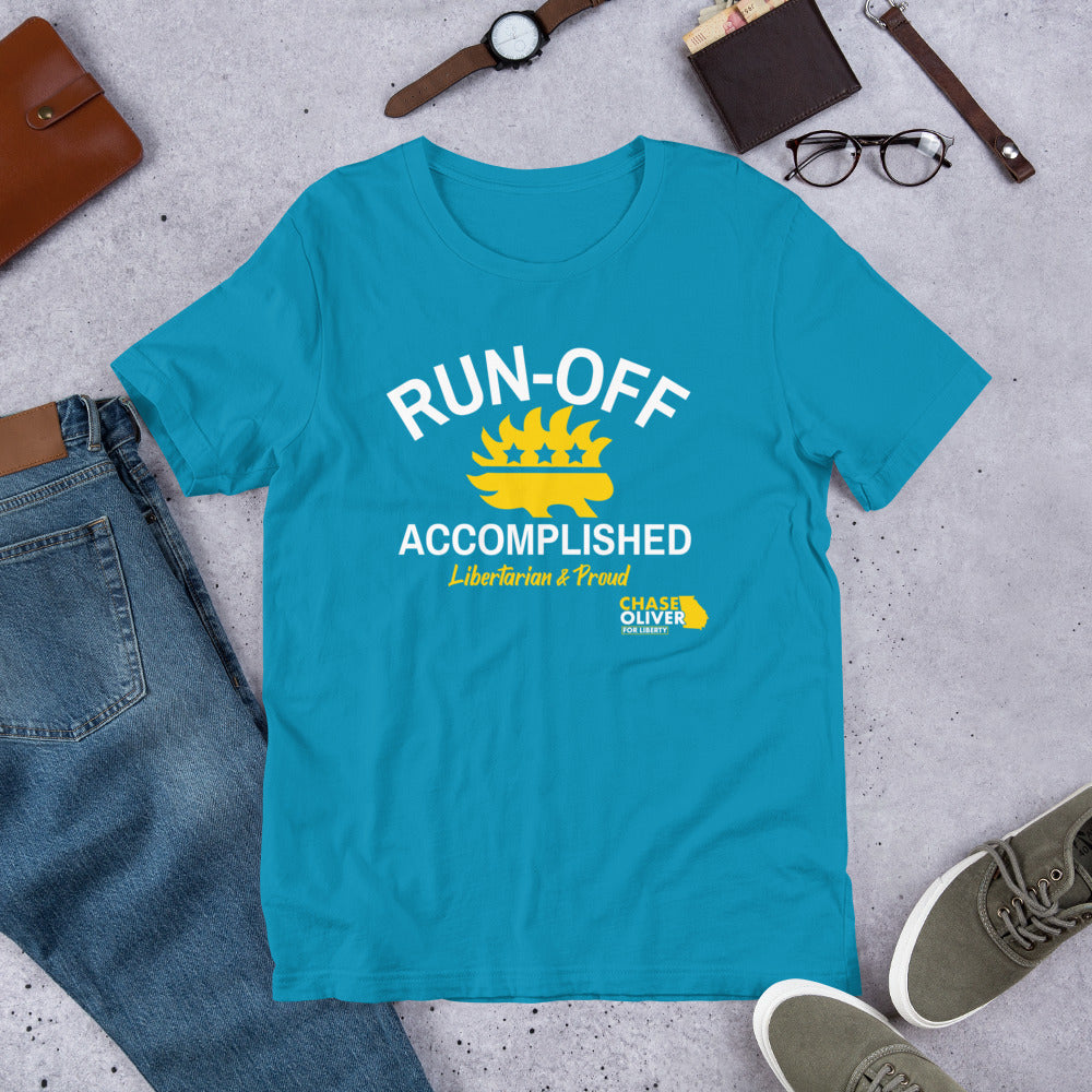Run-Off Accomplished (Chase Oliver) Unisex t-shirt - Proud Libertarian - Chase Oliver