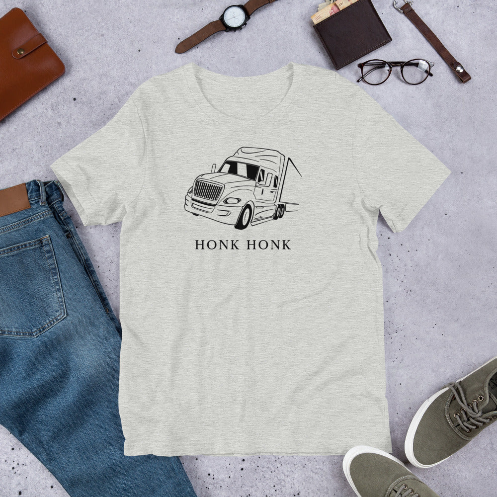 Honk Hunk Trucker Protest (Don't Tread) Short-Sleeve Unisex T-Shirt - Proud Libertarian - Owluntaryist