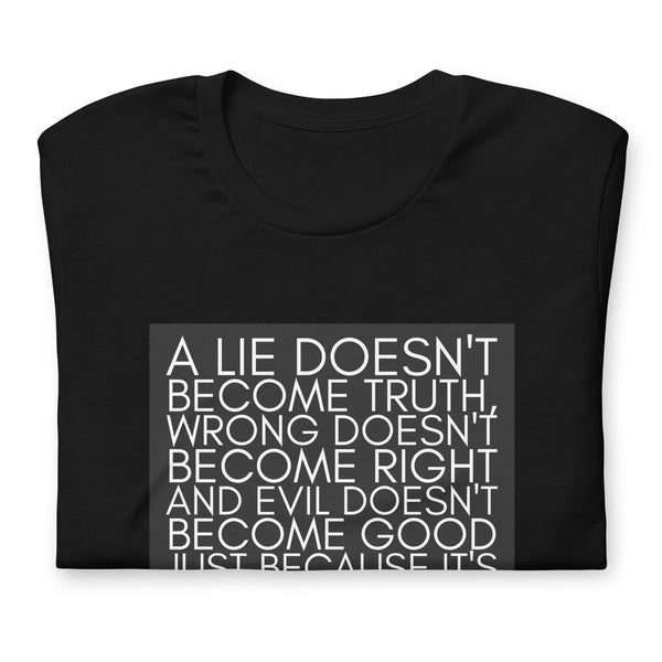 A lie doesn't become truth... Booker T Washington Unisex t-shirt - Proud Libertarian - NewStoics