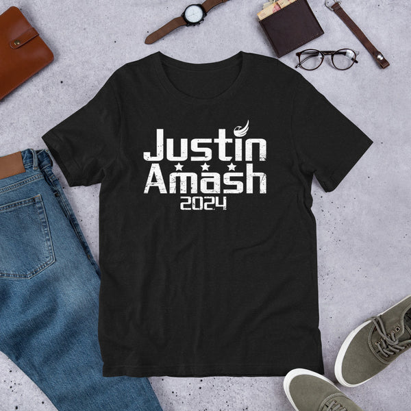 Justin Amash 2024 Short-Sleeve Unisex T-Shirt - Proud Libertarian - Libertarian Frontier