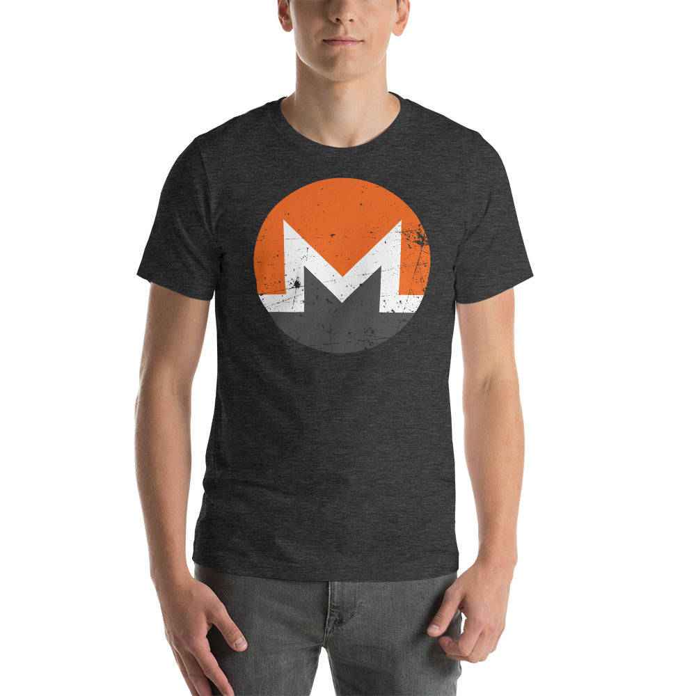 Monero Logo Vintage Short-Sleeve Unisex T-Shirt - Proud Libertarian - Libertarian Frontier
