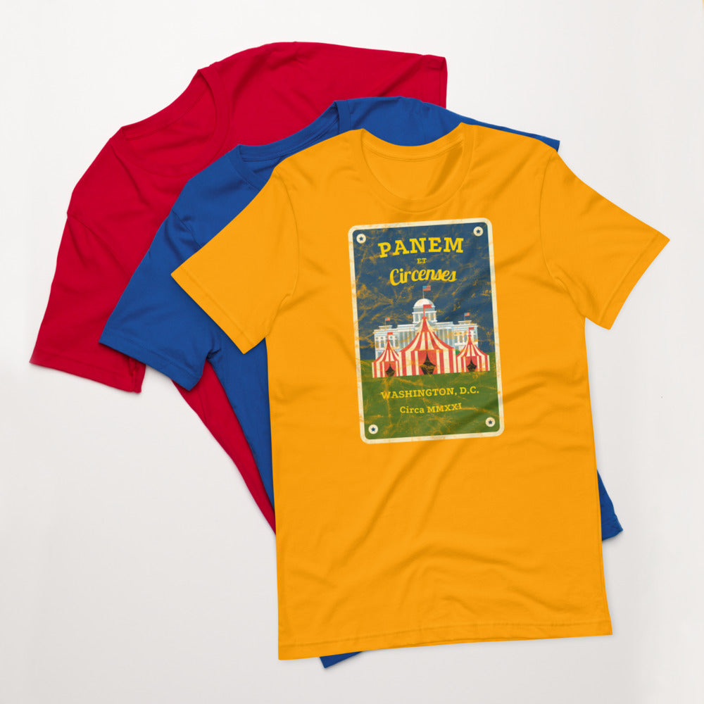 Panem et Circenses (Bread and Circuses) - Distressed Short-Sleeve Unisex T-Shirt - Proud Libertarian - Michael Rufo