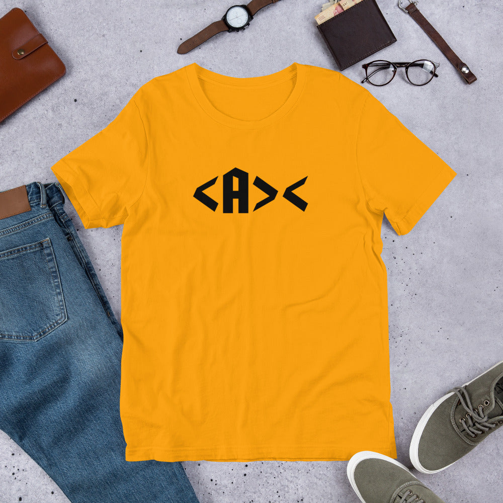 AnarchoChristian <A>< Unisex Short Sleeve T-Shirt - Proud Libertarian - AnarchoChristian