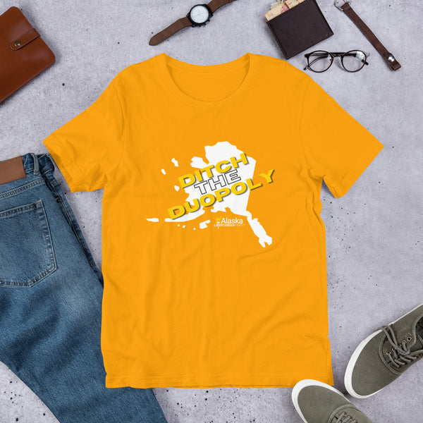 Ditch the Duopoly - Alaska LP Short-Sleeve Unisex T-Shirt - Proud Libertarian - Alaska Libertarian Party