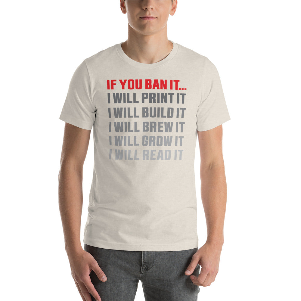 If you Ban it (LPTN Logo) Short-sleeve unisex t-shirt - Proud Libertarian - Libertarian Party of Tennessee