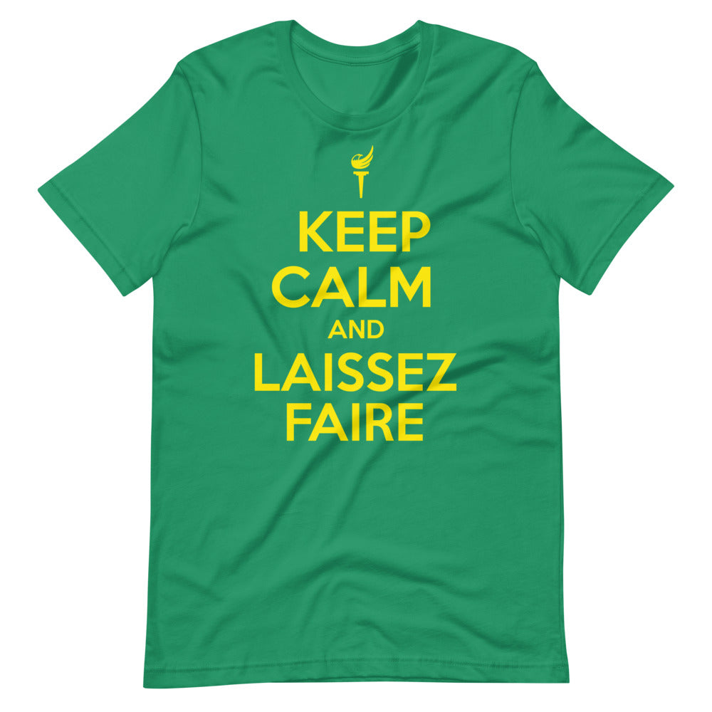 Keep Calm and Laissez Faire Short-Sleeve Unisex T-Shirt - Proud Libertarian - Libertarian Frontier