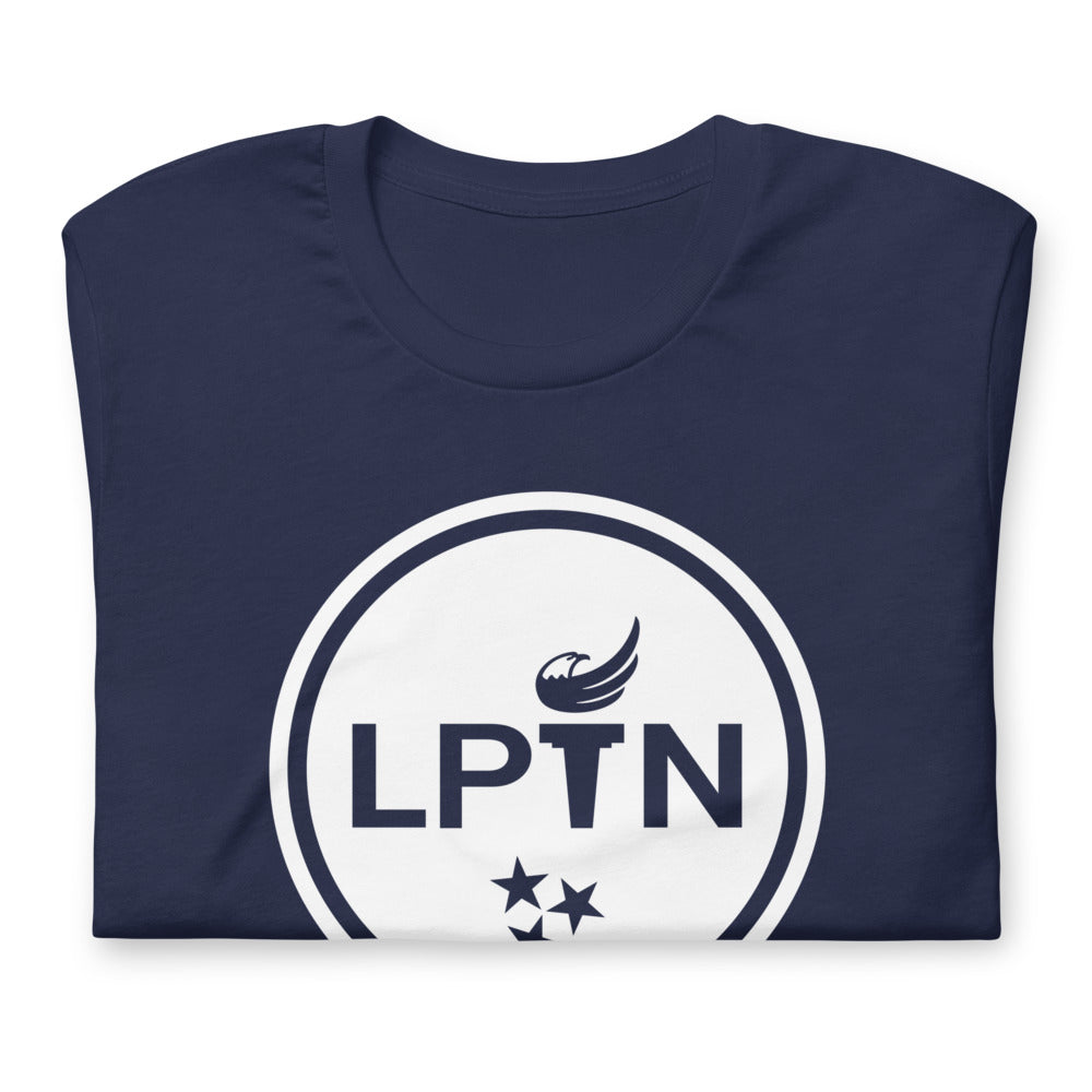 LPTN Logo (White) Short-sleeve unisex t-shirt - Proud Libertarian - Libertarian Party of Tennessee