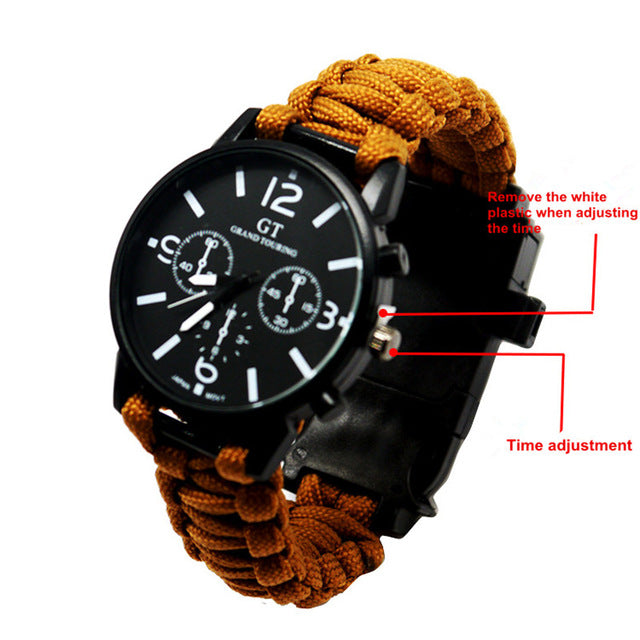 Outdoor Multi function Camping Survival Watch Bracelet Tools With LED Light by VistaShops - Proud Libertarian - VistaShops