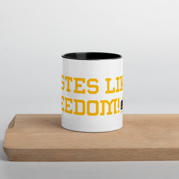 Tastes Like Freedom Mug with Color Inside - Proud Libertarian - Liberty is Essential