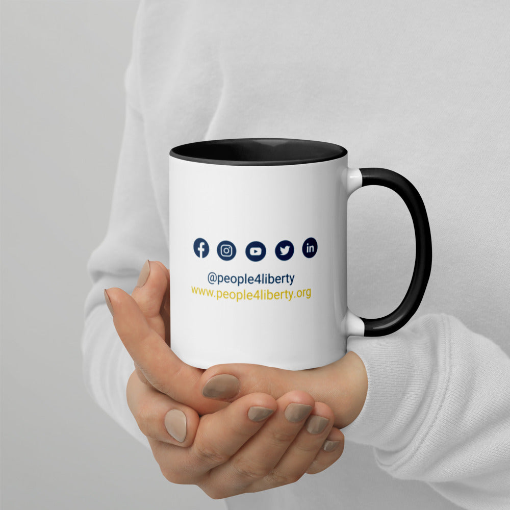 Defund Politicians (People for Liberty) Mug with Color Inside - Proud Libertarian - People for Liberty