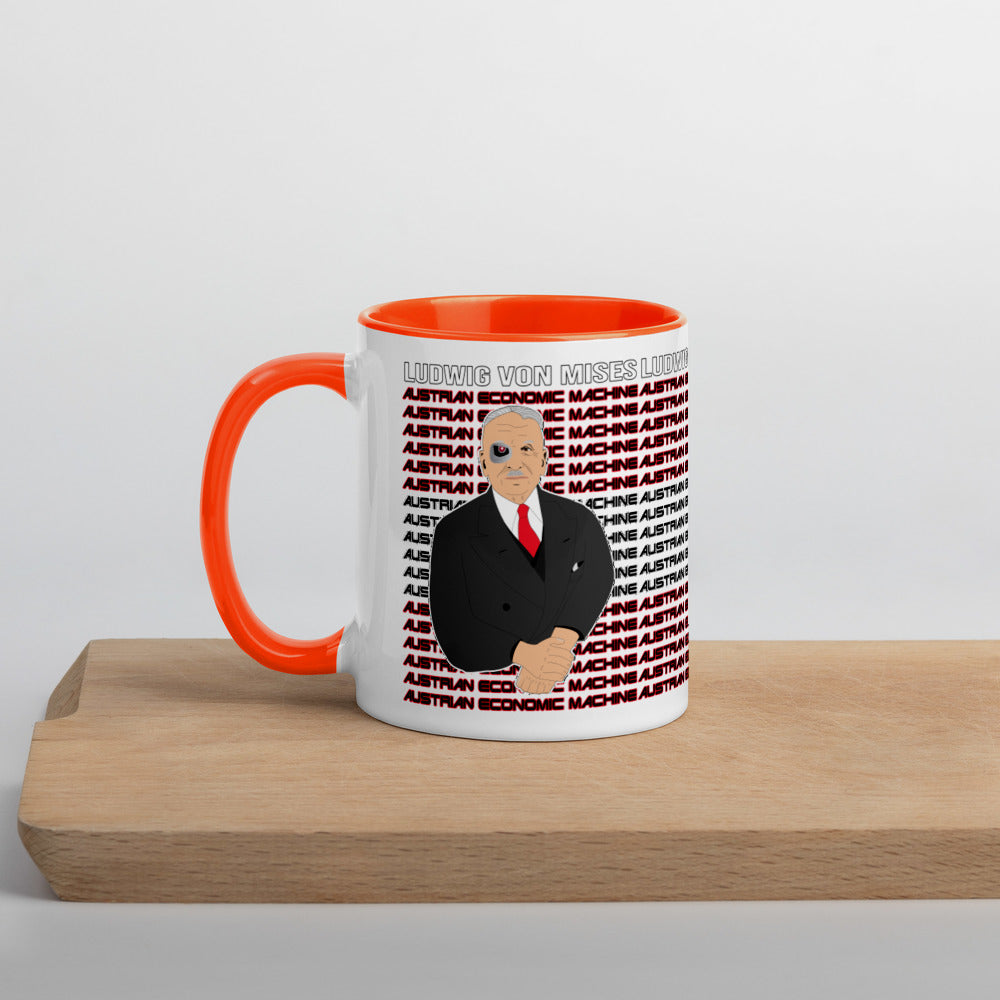 Ludwig von Mises - Austrian Economics Machine Mug with Color Inside - Proud Libertarian - Hunter Wynn Designs