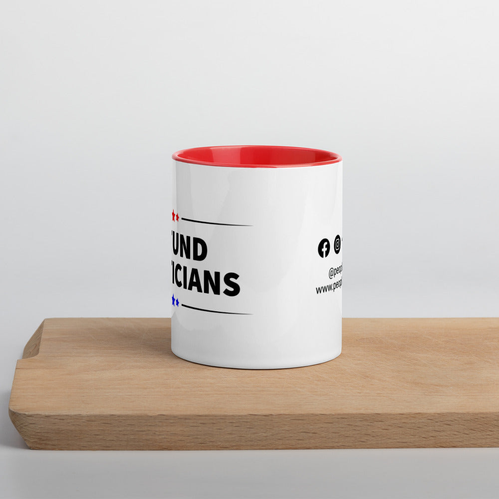 Defund Politicians (Red and Blue) Mug with Color Inside - Proud Libertarian - People for Liberty