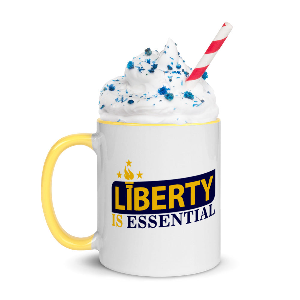 Liberty is Essential Mug with Color Inside - Proud Libertarian - Liberty is Essential