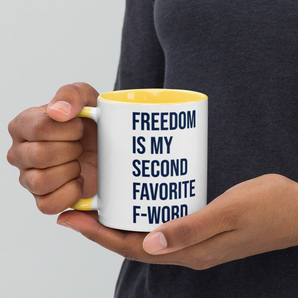 Freedom (F-Word) Mug with Color Inside - Proud Libertarian - People for Liberty