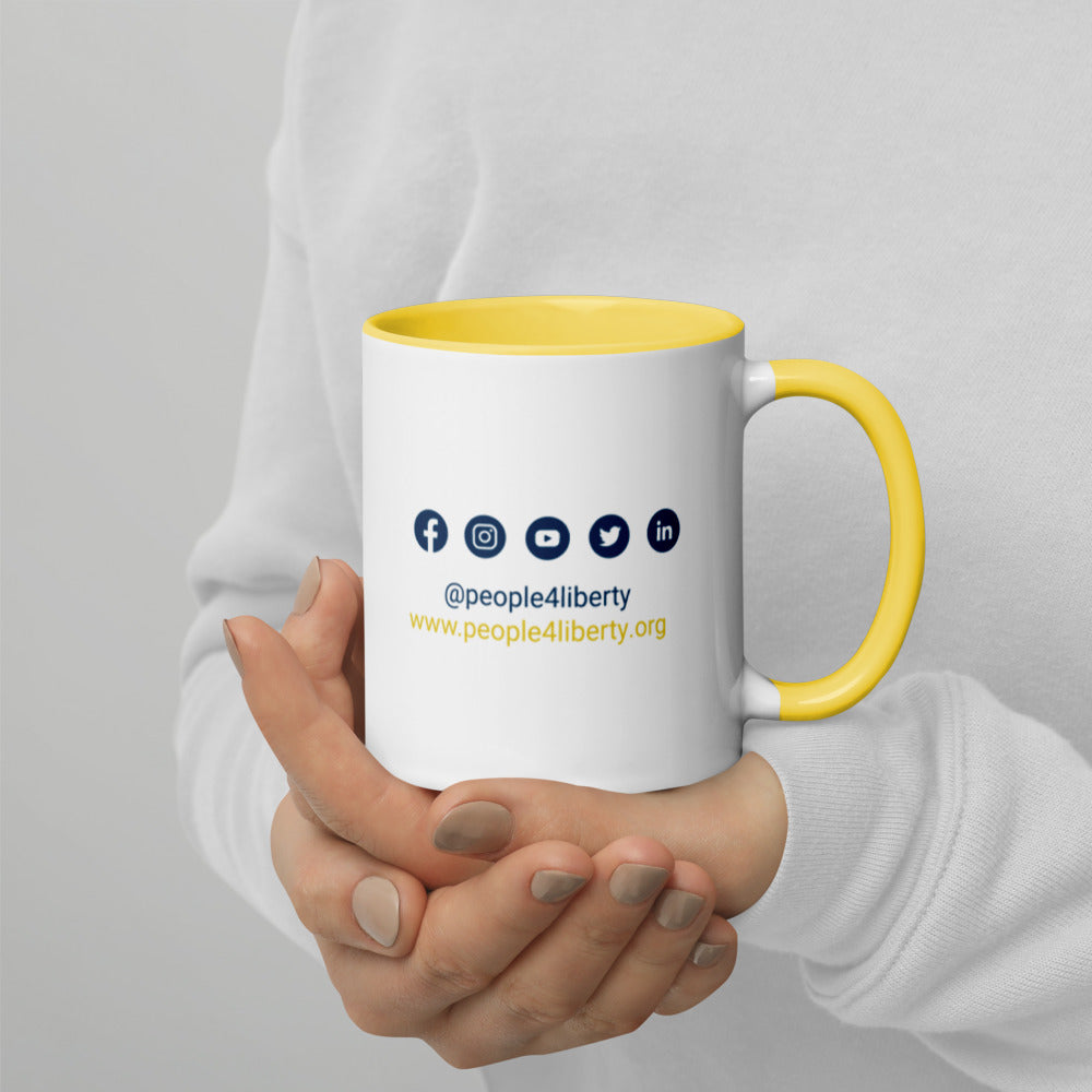 Defund Politicians (People for Liberty) Mug with Color Inside - Proud Libertarian - People for Liberty