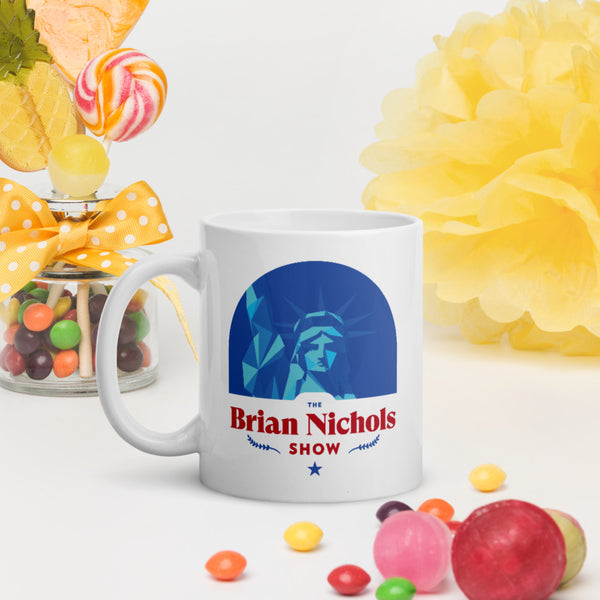 Brian Nichols Show Logo White glossy mug - Proud Libertarian - The Brian Nichols Show