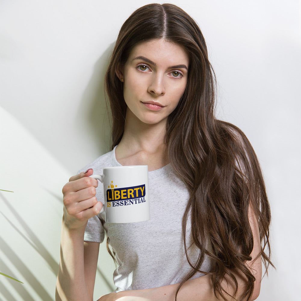 Liberty is Essential White glossy mug - Proud Libertarian - Liberty is Essential