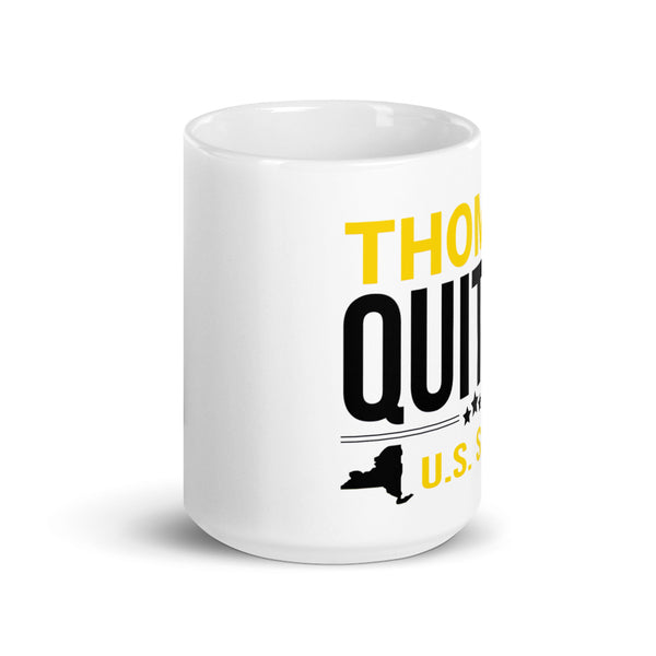 Quiter for US Senate White glossy mug - Proud Libertarian - Thomas Quiter Campaign