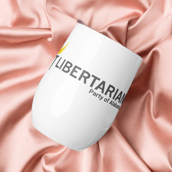 LP Alabama Wine tumbler - Proud Libertarian - Libertarian Party of Alabama