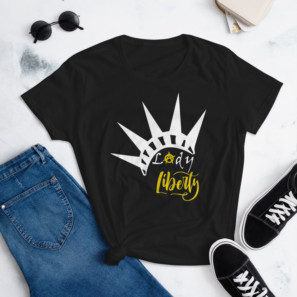 Lady Liberty Women's short sleeve t-shirt - Proud Libertarian - Rachael Revolution