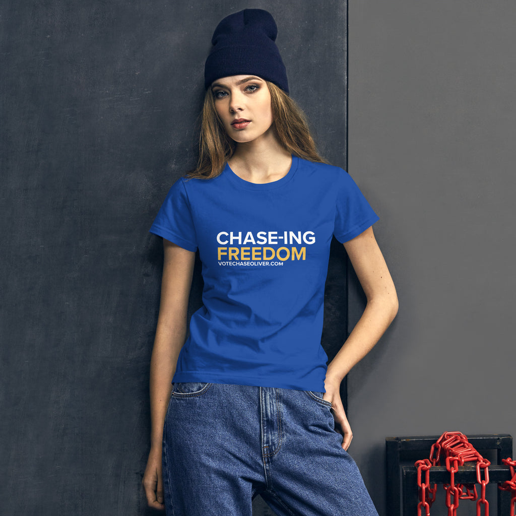 Chase-ing Freedom-  Chase Oliver for President Women's short sleeve t-shirt