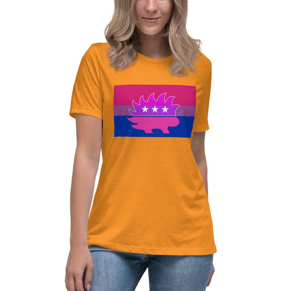 Libertarian Porcupine - LGBTQ - Bisexual Women's Relaxed T-Shirt - Proud Libertarian - Logik Reks