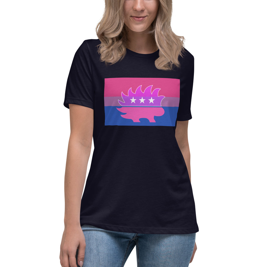 Libertarian Porcupine - LGBTQ - Bisexual Women's Relaxed T-Shirt - Proud Libertarian - Logik Reks