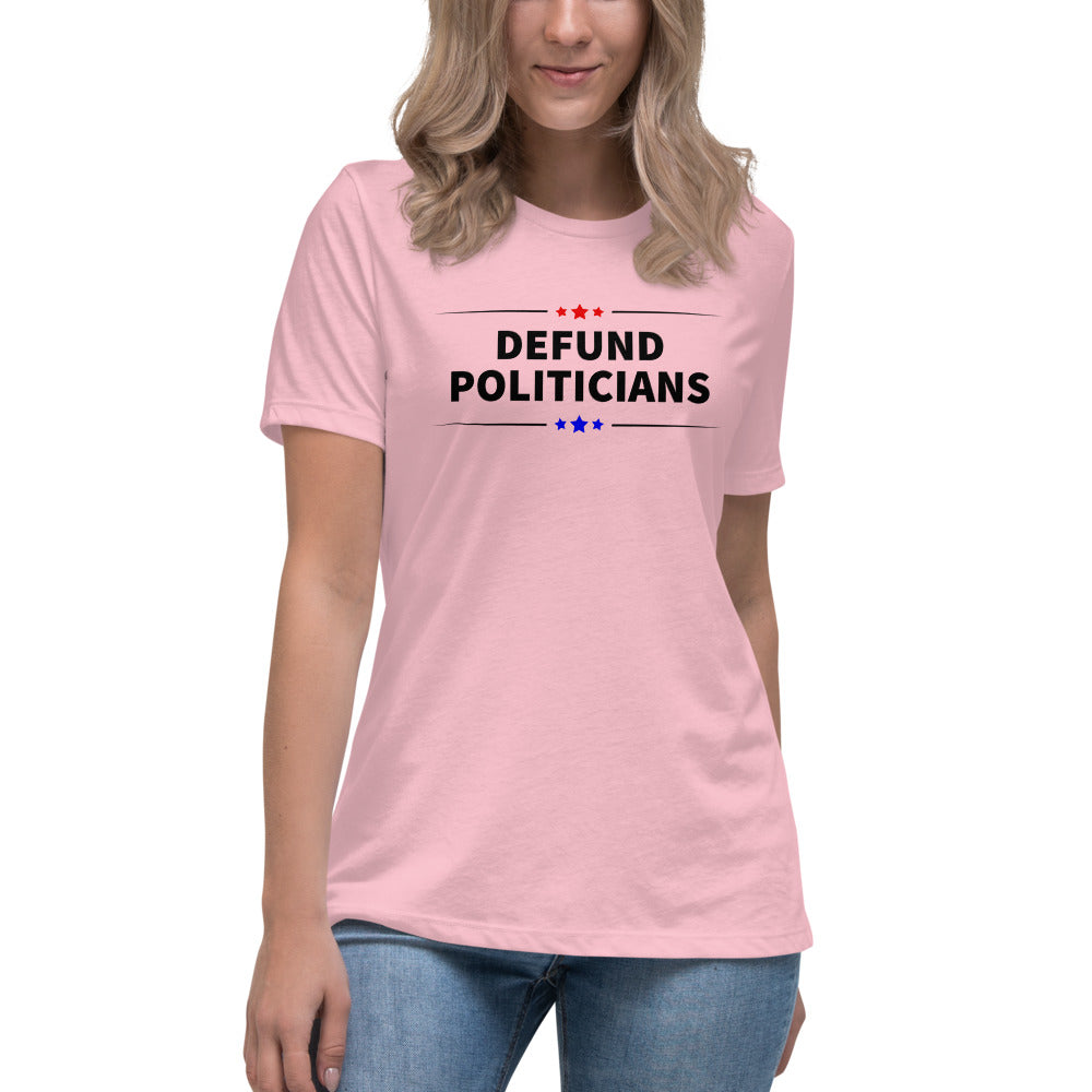 Defund Politicians (Red and Blue) Women's T-Shirt - Proud Libertarian - People for Liberty